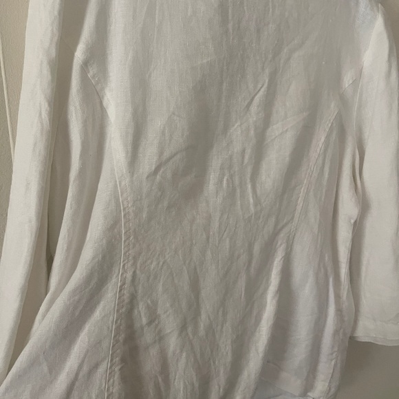 Chico’s 100% Linen Lightweight Boho Beaded Blazer Button Front Jacket Size 2 (L) - Picture 9 of 10